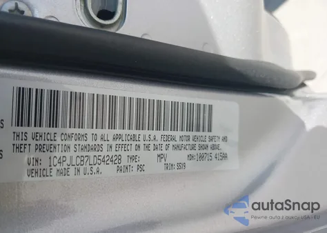 2020 Jeep Cherokee Latitude Fwd из США, поврежденный, VIN 1C4PJLCB7LD542428